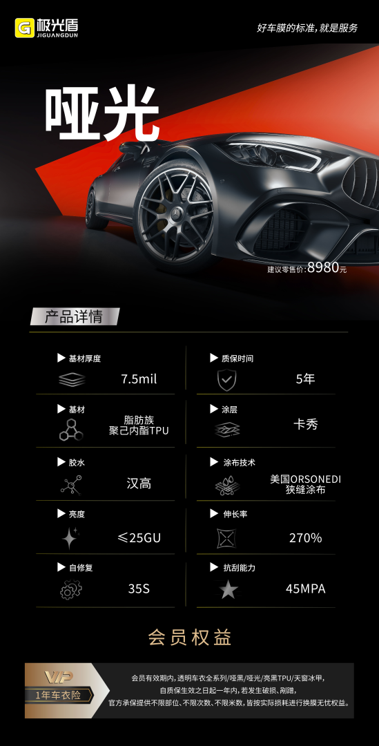 展示哑光TPU车衣装车效果,代表个性化选择